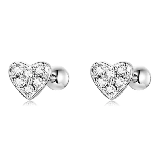 Pandora Style Simple Love Stud Earrings - SCE1298