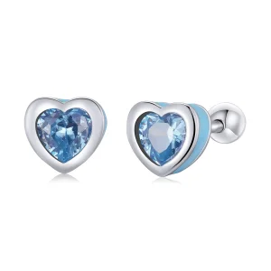 Pandora Style Simple Love Stud Earrings - SCE1352-LB (image for) Pandora Style Simple Love Stud Earrings - SCE1352-LB