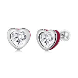 Pandora Style Simple Love Stud Earrings - SCE1352-VT (image for) Pandora Style Simple Love Stud Earrings - SCE1352-VT