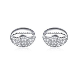 (image for) Pandora Style Simple Shell Stud Earrings - BSE409
