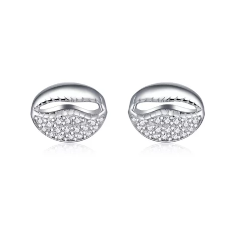 Pandora Style Simple Shell Stud Earrings - BSE409
