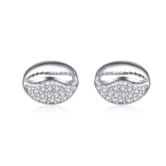 Pandora Style Simple Shell Stud Earrings - BSE409