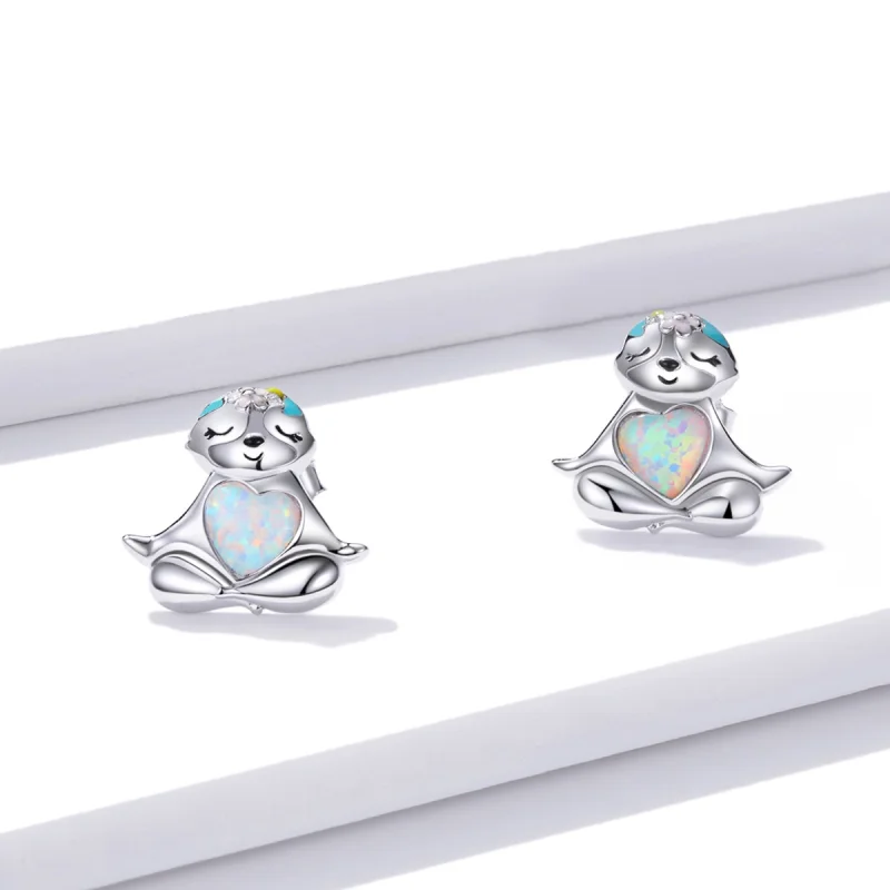 (image for) Pandora Style Sloth Stud Earrings - BSE483 - View 2
