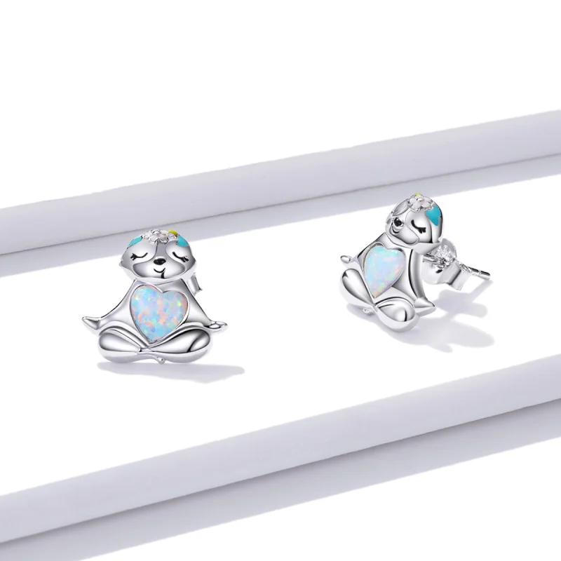 (image for) Pandora Style Sloth Stud Earrings - BSE483 - View 3
