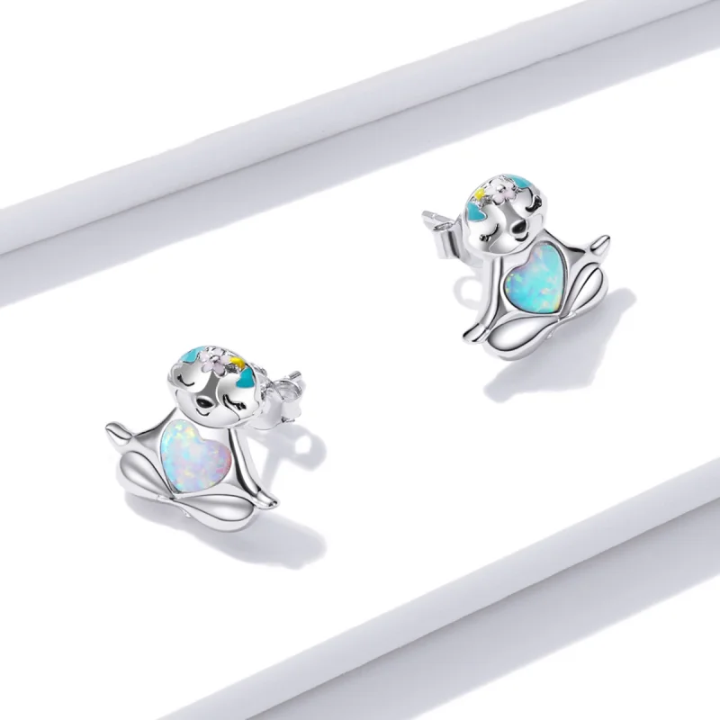 (image for) Pandora Style Sloth Stud Earrings - BSE483 - View 4