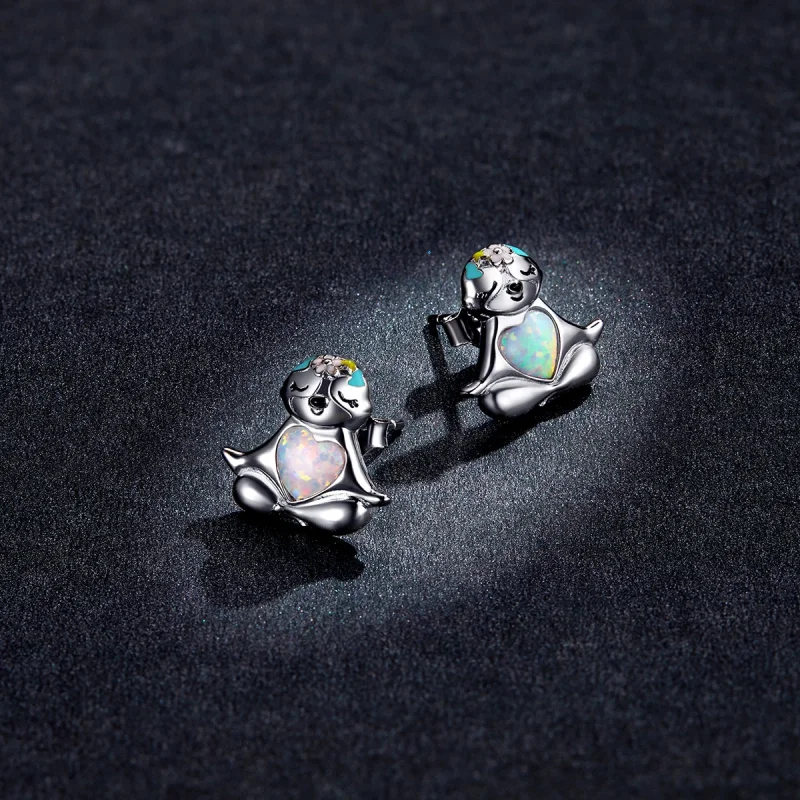 (image for) Pandora Style Sloth Stud Earrings - BSE483 - View 5