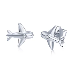 (image for) Pandora Style Small Airplane Stud Earrings - VSE153