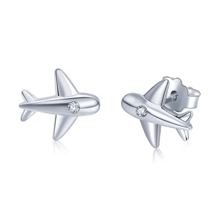 Pandora Style Small Airplane Stud Earrings - VSE153 Pandora Style Small Airplane Stud Earrings - VSE153