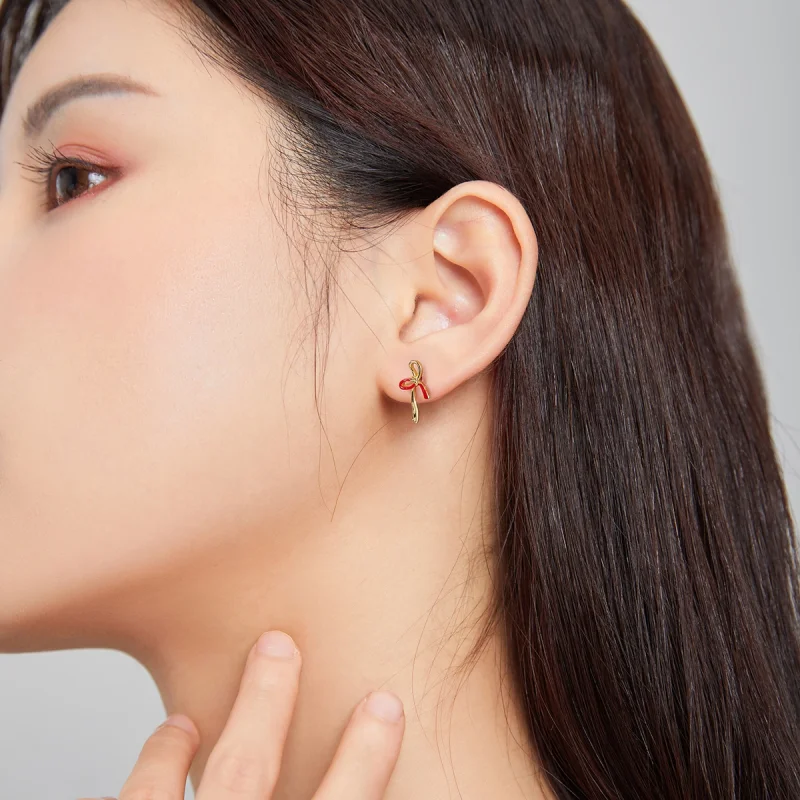 (image for) Pandora Style Small Wish Stud Earrings - SCE1058 - View 4