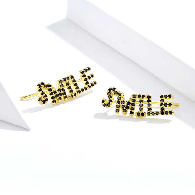 (image for) Pandora Style Smile Stud Earrings - SCE764 - View 2