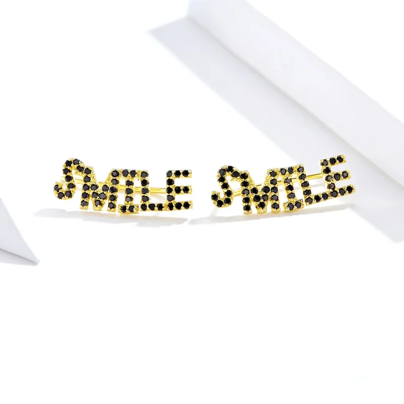 (image for) Pandora Style Smile Stud Earrings - SCE764 - View 3