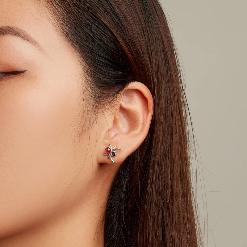 (image for) Pandora Style Spider Stud Earrings - SCE1517 - View 6