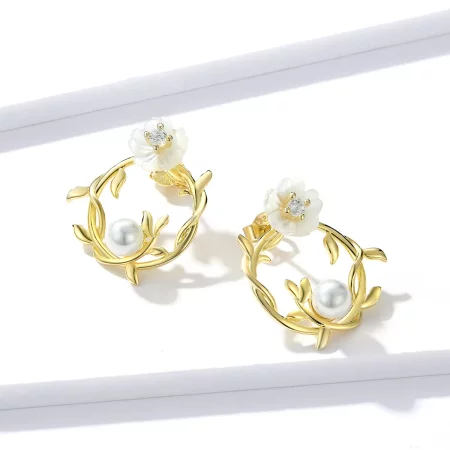 Pandora Style Summer Flowers Stud Earrings - BSE309