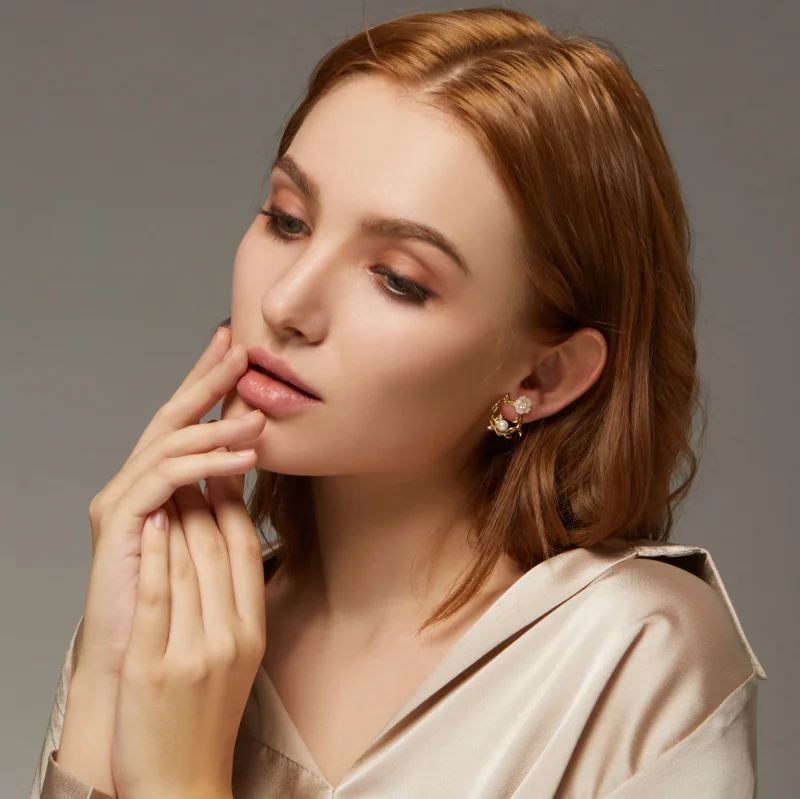 (image for) Pandora Style Summer Flowers Stud Earrings - BSE309 - View 7