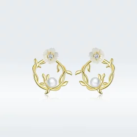 Pandora Style Summer Flowers Stud Earrings - BSE309 Pandora Style Summer Flowers Stud Earrings - BSE309