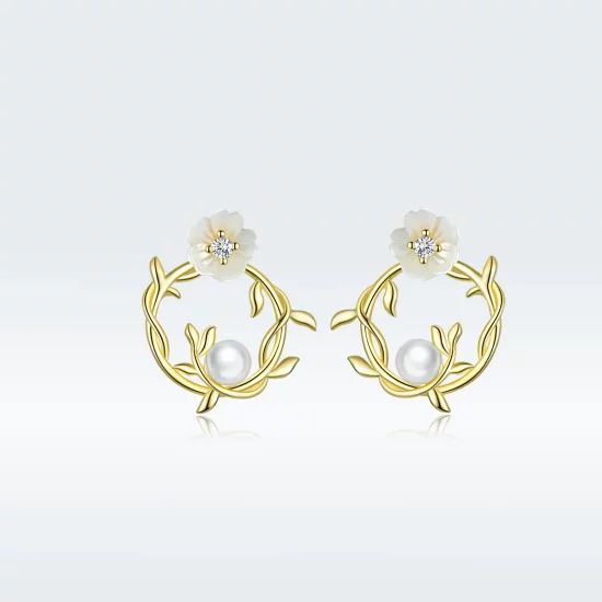 Pandora Style Summer Flowers Stud Earrings - BSE309