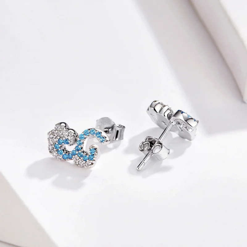 (image for) Pandora Style Summer Spray Stud Earrings - BSE121 - View 2
