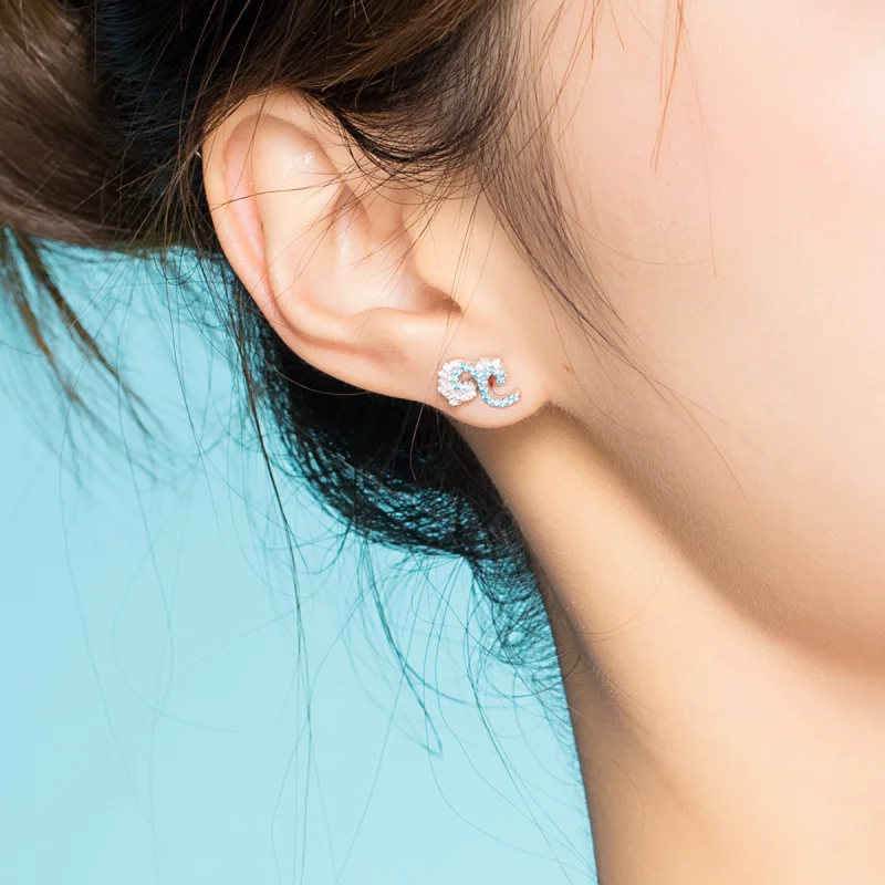 (image for) Pandora Style Summer Spray Stud Earrings - BSE121 - View 5