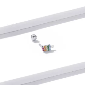 Pandora Style Summer Sweetheart - Ice Cream Stud Earrings - BSE491-A Pandora Style Summer Sweetheart - Ice Cream Stud Earrings - BSE491-A