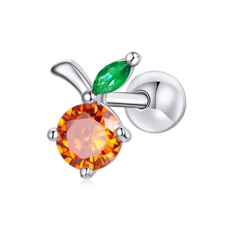 (image for) Pandora Style Summer Sweetheart - Orange Stud Earrings - BSE493 - Product Image