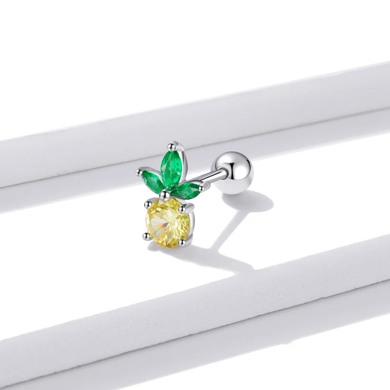 (image for) Pandora Style Summer Sweetheart - Pineapple Stud Earrings - BSE490 - View 2
