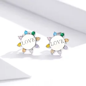 Pandora Style Sweet Love Stud Earrings - SCE892 Pandora Style Sweet Love Stud Earrings - SCE892