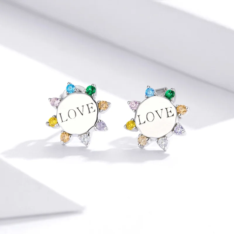 (image for) Pandora Style Sweet Love Stud Earrings - SCE892 - View 2