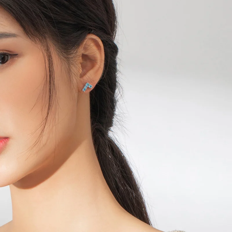 (image for) Pandora Style Tetris Stud Earrings - BSE365 - View 8