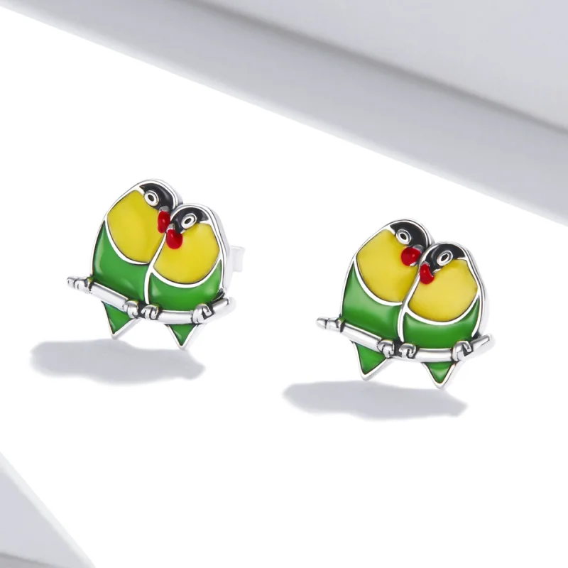 (image for) Pandora Style Two Orioles Stud Earrings - SCE1278 - View 2