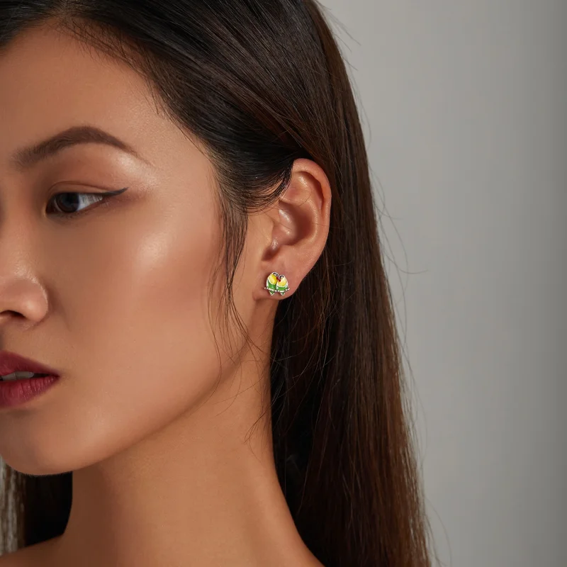 (image for) Pandora Style Two Orioles Stud Earrings - SCE1278 - View 5