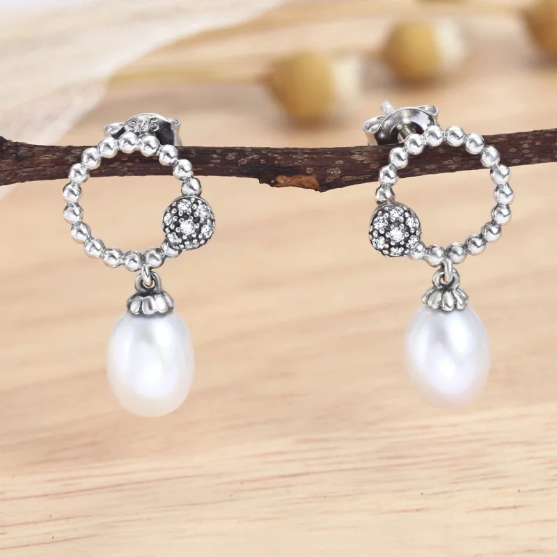 (image for) Pandora Style Warm Temperament Stud Earrings - VSE095 - View 3