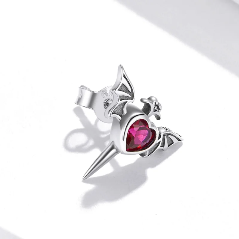 (image for) Pandora Style Wings Love Stud Earrings - SCE1179 - View 3
