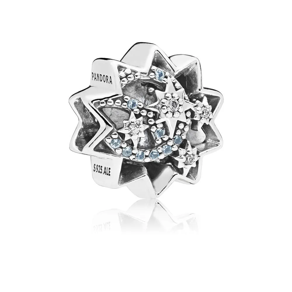 pandora disney when you wish upon a star charm light blue enamels crystals 797490nbl