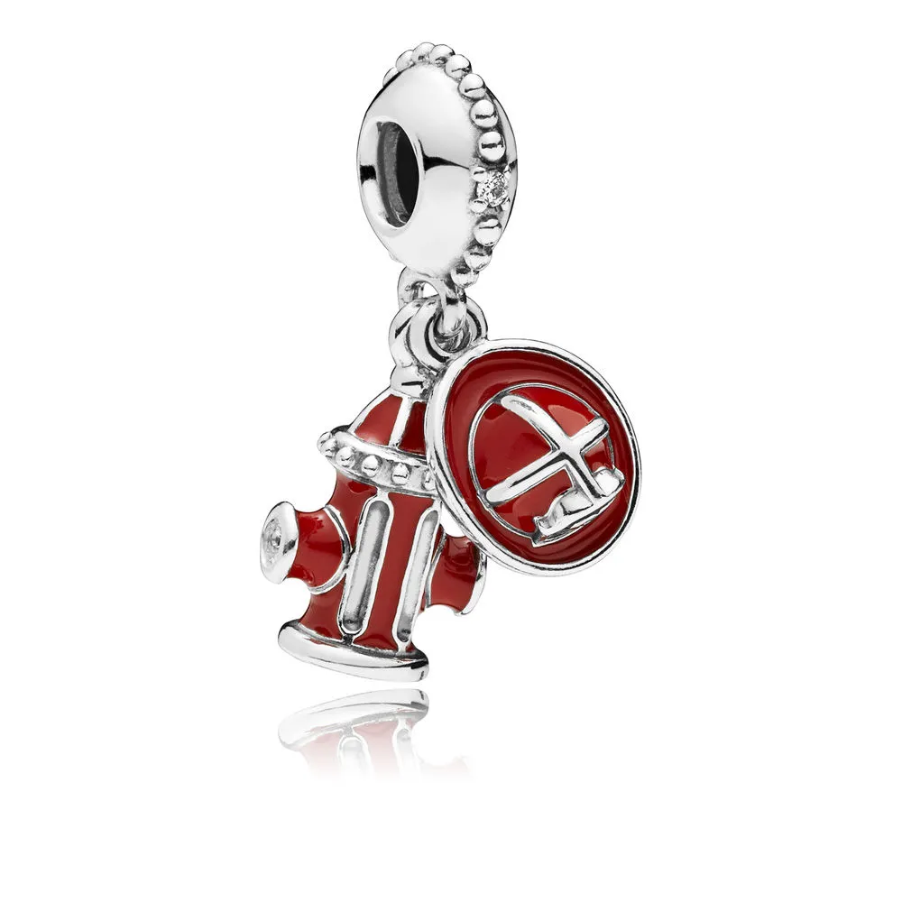 pandora firefighter essentials dangle charm clear cz mixed enamel 797632enmx