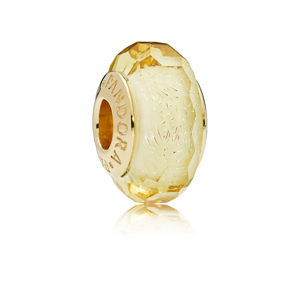 PANDORA Golden Faceted Murano Glass Charm - 767647