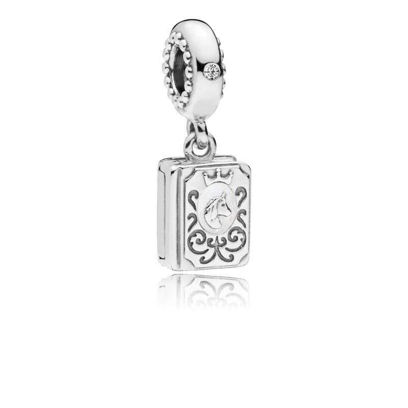 (image for) PANDORA Fairy Tale Book Dangle Clear CZ & Silver Enamel - 797611EN23 - Product Image