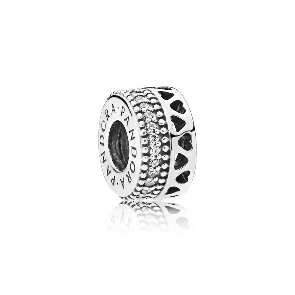 Hearts of PANDORA Charm, Clear CZ - 797415CZ