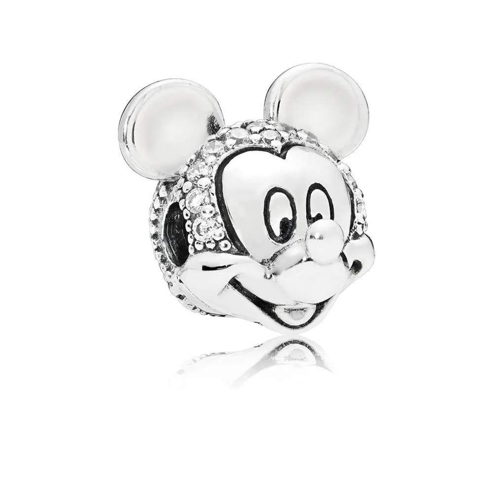 pandora disney shimmering mickey portrait clip clear cz 797495cz