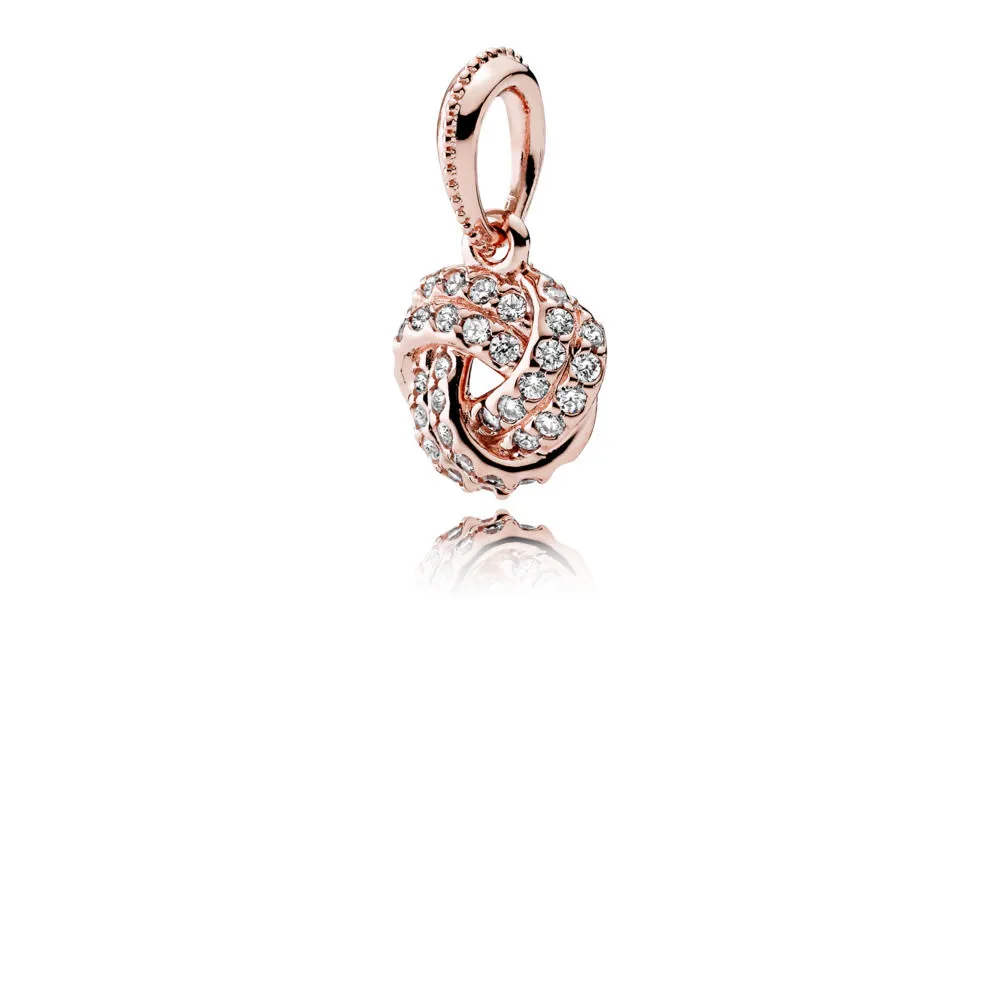 sparkling love knot pendant pandora rose clear cz 380385cz