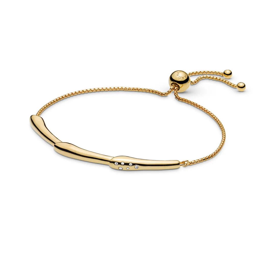 flower stem sliding bangle bracelet pandora shine 567917cz