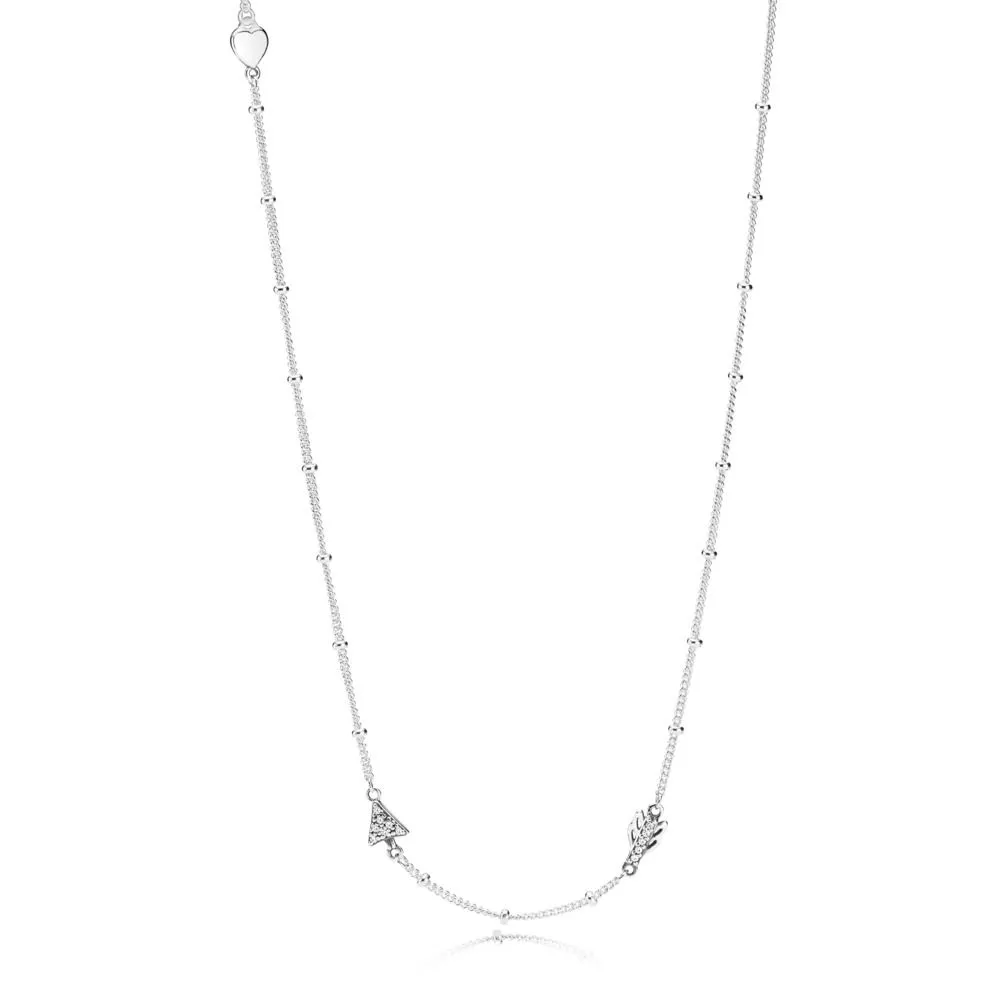 pandora sparkling arrow sterling silver necklace 397795cz
