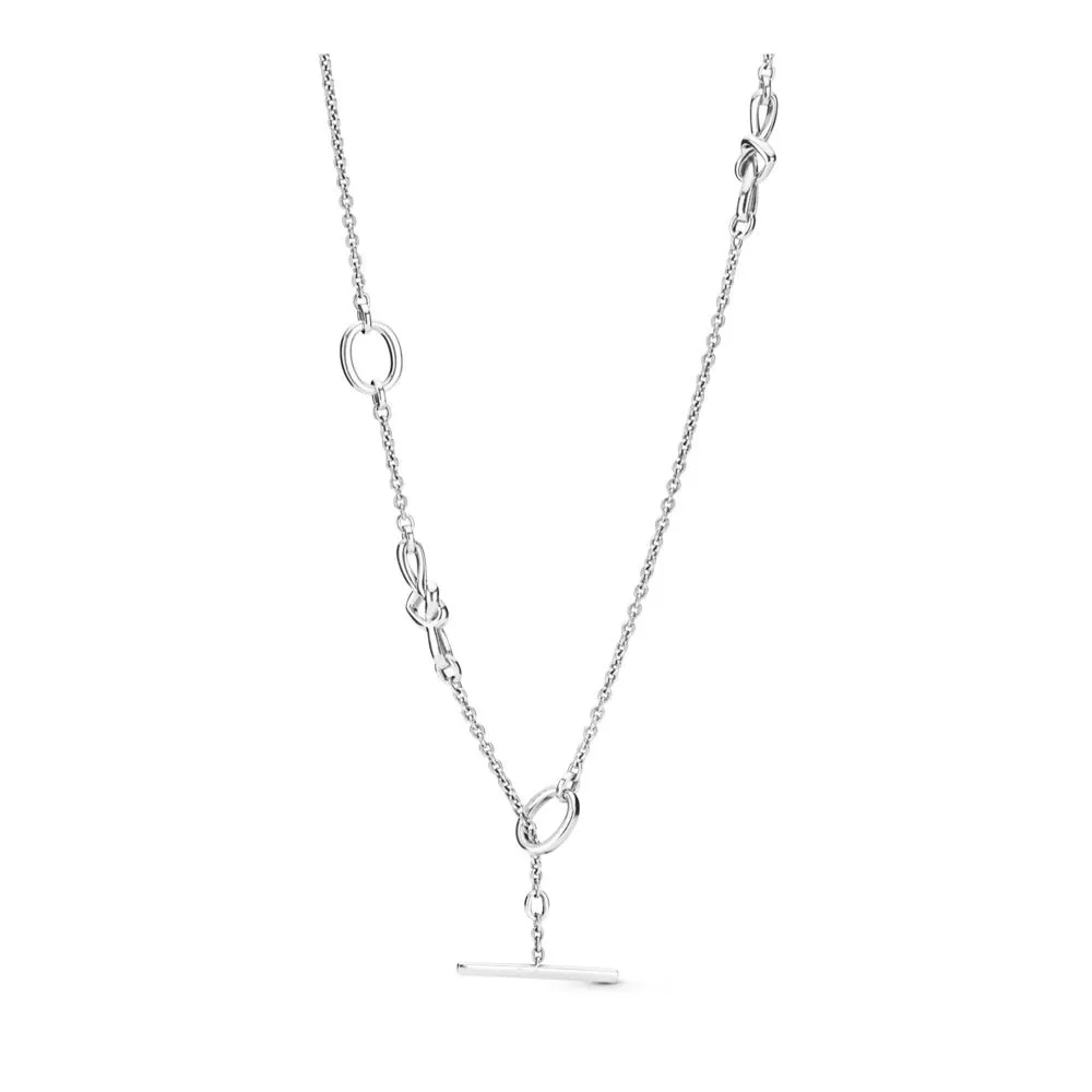 PANDORA Knotted Heart T-Bar Necklace - 398080