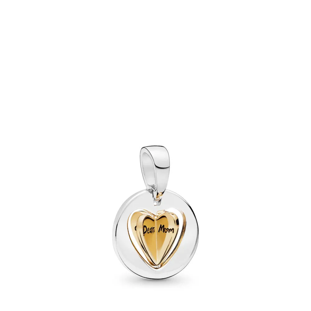 pandora moms golden heart dangle charm 767774