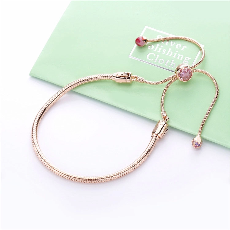 (image for) Moments Pandora Rose Peach Blossom Flower Sliding Bracelet - 588093NCCMX - View 2