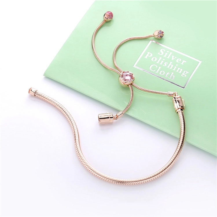 (image for) Moments Pandora Rose Peach Blossom Flower Sliding Bracelet - 588093NCCMX - View 3