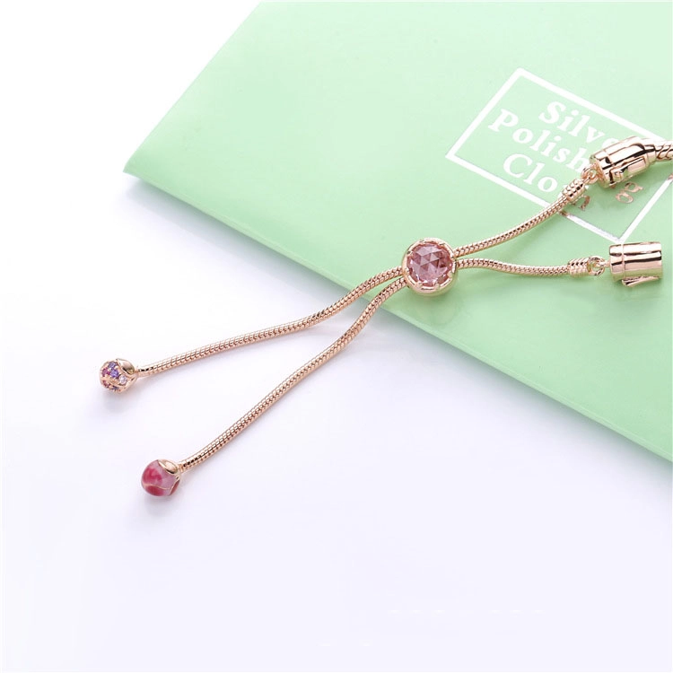 (image for) Moments Pandora Rose Peach Blossom Flower Sliding Bracelet - 588093NCCMX - View 4