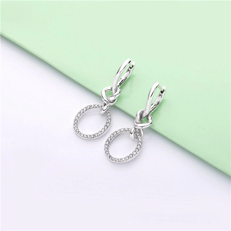 (image for) PANDORA Knotted Heart Dangle Earrings - 298110CZ - View 2