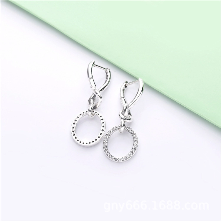 (image for) PANDORA Knotted Heart Dangle Earrings - 298110CZ - View 4