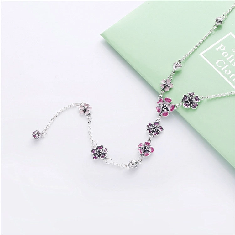 (image for) PANDORA Peach Blossom Flower Necklace - 398074NCCMX - View 2