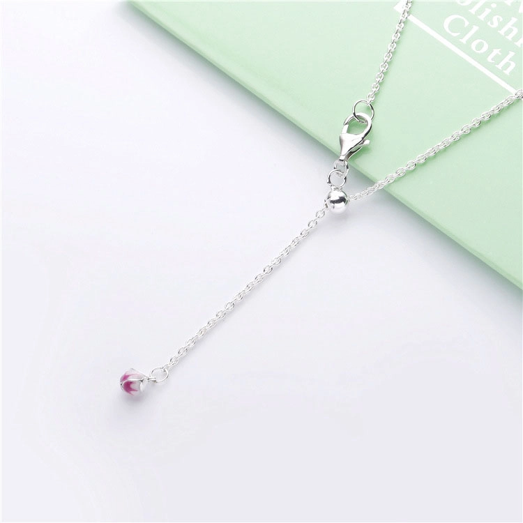 (image for) PANDORA Peach Blossom Flower Necklace - 398074NCCMX - View 6